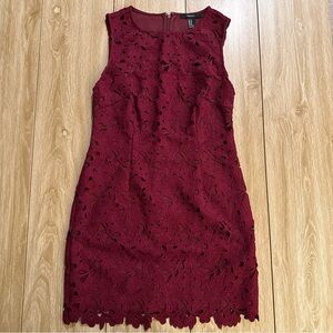 Forever 21 Wine Red Floral Mini Dress